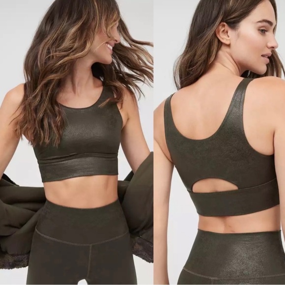 aerie Pants - AERIE OFFLINE ~ The Hugger High Waisted Crackle Leggings & Sports Bra ~Brown ~ M